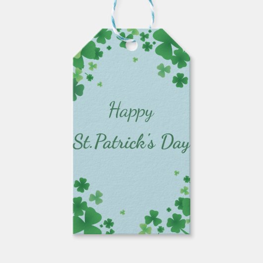 Minimalistische St. Patrick's Day Klaver Frame Cadeaulabel (Voorkant)