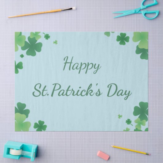 Minimalistische St. Patrick's Day Klaver Frame Tissuepapier (Craft)