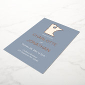 Minimalistische staatsbestemming Minnesota bruilof Folie Uitnodiging (Gedraaid)