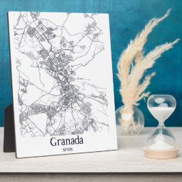 Minimalistische stadkaart van Granada tafelplaquet Fotoplaat