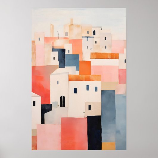 Minimalistische stadprint abstracte landschapskuns poster (Voorkant)