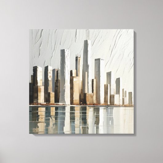 Minimalistische stadsgezicht getextureerde 3D-schi Canvas Afdruk (Voorkant)
