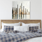 Minimalistische stadsgezicht getextureerde 3D-schi Canvas Afdruk (Insitu (Slaapkamer))