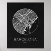 Minimalistische stadskaart van Barcelona Poster (Voorkant)