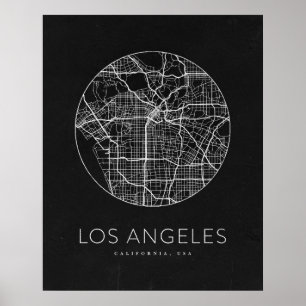 Minimalistische stadskaart van Los Angeles Poster
