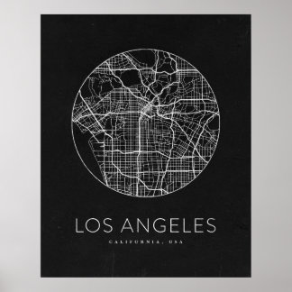 Minimalistische stadskaart van Los Angeles Poster