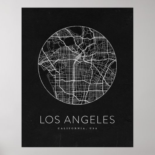Minimalistische stadskaart van Los Angeles Poster (Voorkant)