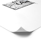 Minimalistische stadsplattegrond Poster Lijnkunst (Hoek)