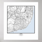 Minimalistische stadsplattegrond poster lijnkunst (Voorkant)