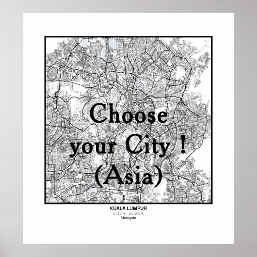 Minimalistische stadsplattegrond Poster Lijnkunst  (Voorkant)