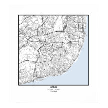 Minimalistische stadsplattegrond Poster Lijntekeni