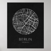 Minimalistische stadsplattegrond van Berlijn Poster (Voorkant)