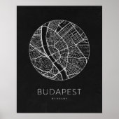 Minimalistische Stadsplattegrond van Boedapest Poster (Voorkant)