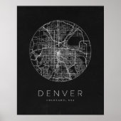 Minimalistische stadsplattegrond van Denver Poster (Voorkant)