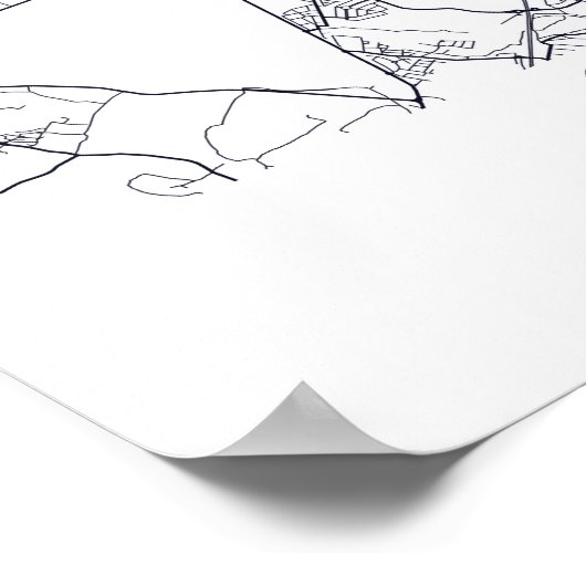 Minimalistische stadsplattegrond van Granada Poster (Hoek)