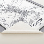 Minimalistische stadsplattegrond van Granada Sherpa Deken (3/4)