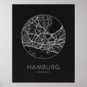 Minimalistische Stadsplattegrond van Hamburg Poster (Voorkant)