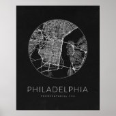 Minimalistische stadsplattegrond van Philadelphia Poster (Voorkant)