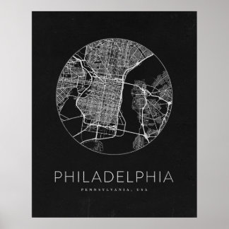 Minimalistische stadsplattegrond van Philadelphia Poster