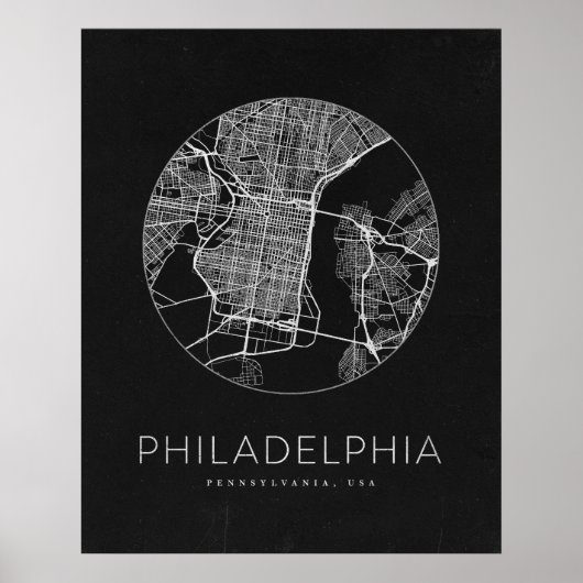 Minimalistische stadsplattegrond van Philadelphia Poster (Voorkant)