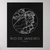 Minimalistische stadsplattegrond van Rio de Janeir Poster (Voorkant)