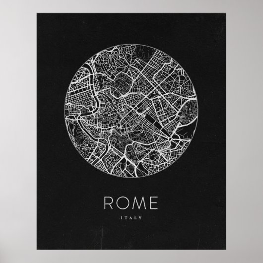 Minimalistische stadsplattegrond van Rome Poster (Voorkant)