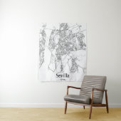 Minimalistische stadsplattegrond van Sevilla Wandkleed (In situ)