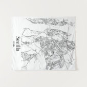 Minimalistische stadsplattegrond van Sevilla Wandkleed (Voorkant (horizontaal))