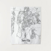 Minimalistische stadsplattegrond van Sevilla Wandkleed (Voorkant)