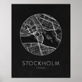 Minimalistische Stadsplattegrond van Stockholm Poster (Voorkant)
