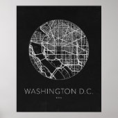 Minimalistische Stadsplattegrond van Washington DC Poster (Voorkant)