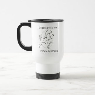 Minimalistische Standard Poodle Heritage Lijnkunst Reisbeker