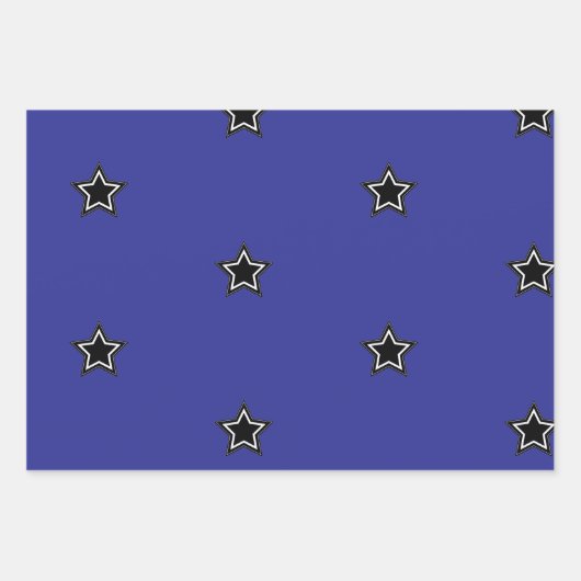 Minimalistische Star Wrapping Paper Flat Sheet Set (Voorkant 2)