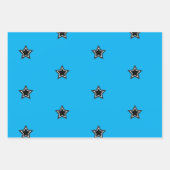Minimalistische Star Wrapping Paper Flat Sheet Set (Voorkant)