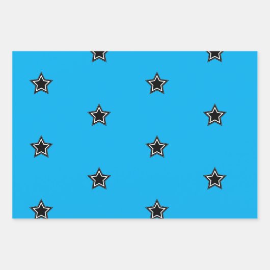 Minimalistische Star Wrapping Paper Flat Sheet Set (Voorkant)