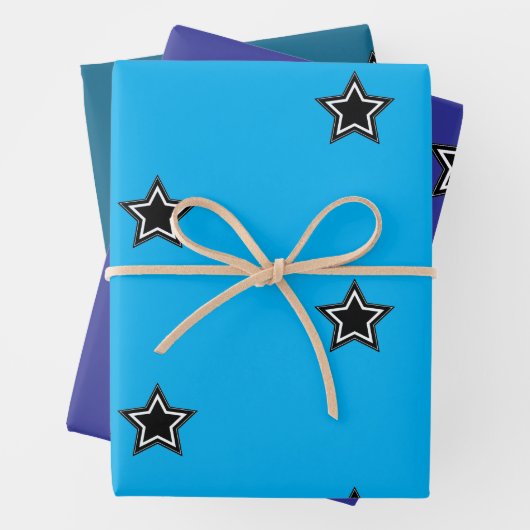 Minimalistische Star Wrapping Paper Flat Sheet Set (In situ)