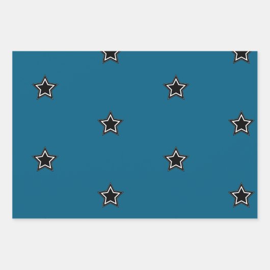 Minimalistische Star Wrapping Paper Flat Sheet Set (Voorkant 3)