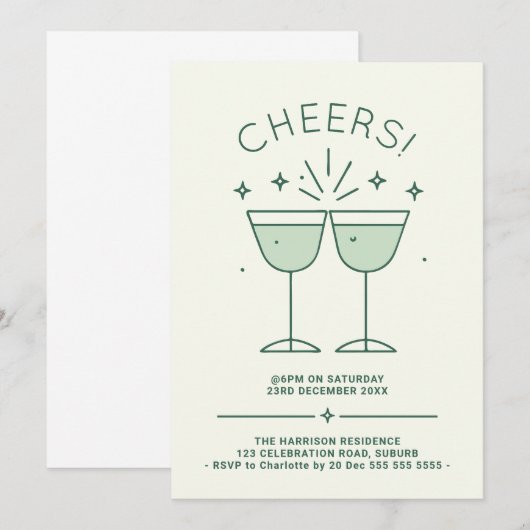 Minimalistische Starburst juicht kerstvakantie Kaart (Voorkant / Achterkant)