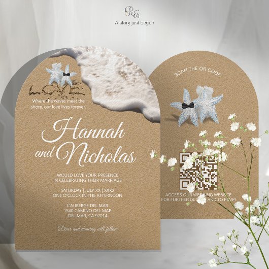 Minimalistische Starfish Beach Arch huwelijksuitno Kaart