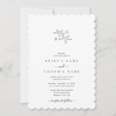 Minimalistische Starfish Beach Monogram bruiloft Kaart (Voorkant)