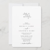 Minimalistische Starfish Beach Monogram bruiloft Kaart (Voorkant)