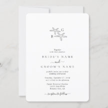 Minimalistische Starfish Beach Monogram bruiloft