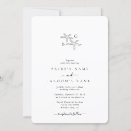 Minimalistische Starfish Beach Monogram bruiloft Kaart