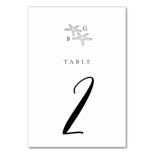 Minimalistische Starfish Beach Monogram bruiloft Kaart (Voorkant)