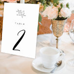 Minimalistische Starfish Beach Monogram bruiloft Kaart<br><div class="desc">Een minimalistisch tropisch zeesterren monogram bruiloft ontwerp. Een eenvoudig ontwerp dat een schets van een zeester gebruikt om een elegant klassiek monogram te creëer. Een charmant zwart-wit tropisch strandontwerp met stijlvolle scripttypografie. Een elegante kuststrand thema trouwtafel nummer kaart ontwerp met moderne elementen. Overeenkomende bruiloft uitnodigingen en andere briefpapier items zijn...</div>