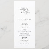 Minimalistische Starfish Beach Monogram bruiloft Menu (Voorkant)