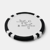 Minimalistische Starfish Beach Monogram bruiloft Poker Chips (Enkel)