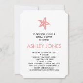 Minimalistische Starfish Bruids Douche Uitnodiging (Voorkant)