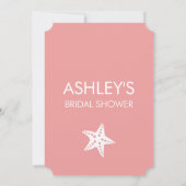 Minimalistische Starfish Bruids Douche Uitnodiging (Achterkant)