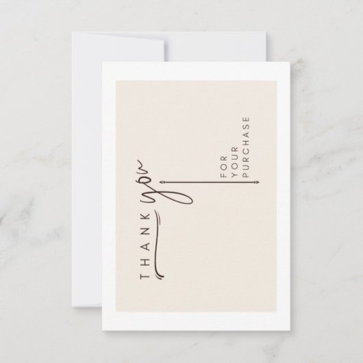 Minimalistische Stationery-klantenkaart Bedankkaart (Voorkant)